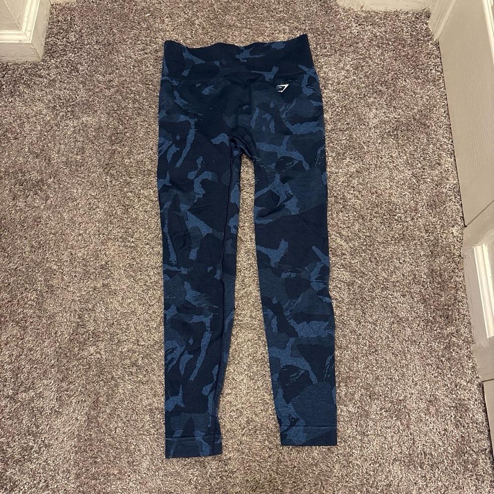 Gymshark Navy Camo Seamless Leggings